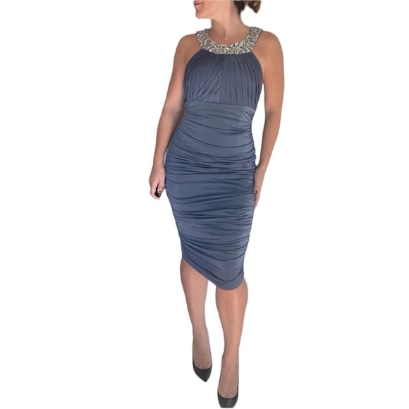 Jovani Cocktail Dress Gray - Picture 1 of 4